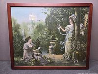 Full view of framed Hans Zatzka print showing artwork and frame