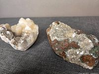 Both mineral specimens side by side showing overall size and crystal coverage