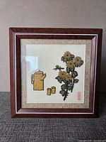 Full view of framed seed art