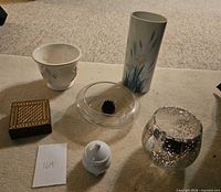 Group shot showing all six decorative items