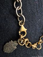 Bracelet lobster clasp, logo tag and chain links