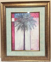 Full view of framed palm tree print