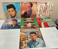 All seven Elvis LP covers laid out