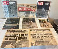 overview of eight periodicals: five space exploration magazines and three newspapers