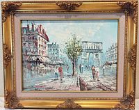 Framed oil painting front view