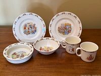 Full six-piece Bunnykins set displayed