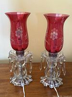 Full view of both lamps with shades attached