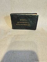Front cover showing gilt title and leather texture