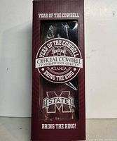 Front of retail box showing official Mississippi State cowbell branding