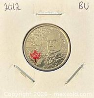 Coin in holder reverse view