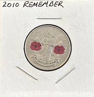 Obverse showing colourized soldier and poppies