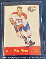 Front of Paul Meger Parkhurst card in sleeve