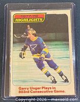Front of Garry Unger O-Pee-Chee card in sleeve