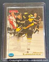 Front of Mario Lemieux card in sleeve