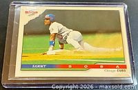 Front of 1996 Score Sammy Sosa card in sleeve