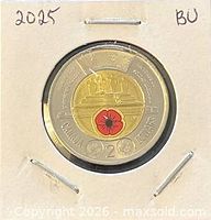 Reverse colour poppy on tomb, denomination $2