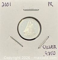 Full holder with annotations of year and silver content