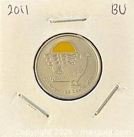 Full reverse view in holder displaying entire coin and BU condition