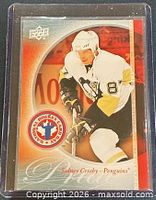 Front of 2011 Upper Deck Pride of Canada card showing Sidney Crosby image and logo