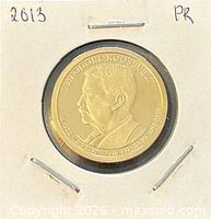 Obverse portrait side of 2013 Theodore Roosevelt proof dollar