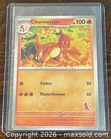 Front of sleeved Charmeleon card showing artwork, stats, and card number