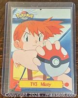 Front of Pokémon Topps TV3 Misty card in sleeve