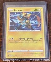 Front view of Zeraora holographic card in sleeve