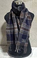 Scarf displayed on mannequin showing full pattern and drape