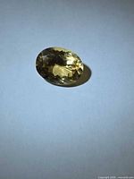 Top view of golden Heliodor gemstone