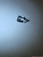 Emerald cut aquamarine angled view