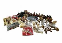 overview of entire lot showing ornaments, village houses, lights, bells