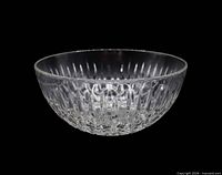 Full view of clear pressed glass serving bowl