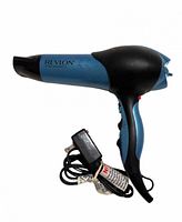 Full view of blue and black Revlon Ion Select hair dryer with cord
