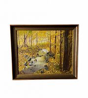 Front view of framed oil painting