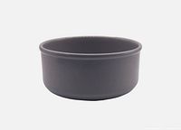 Side profile of gray stoneware serving bowl