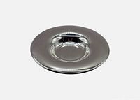 Top view of round silverplate dish