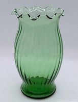 Front view showing ruffled rim and rib pattern