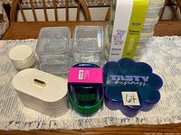 All containers grouped on table