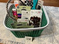 Overview of basket with all packaged hair accessories