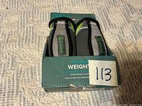 Boxed pair of Gaiam walking weights front view