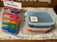Packaged Premier 10-piece mini containers and stacked larger containers