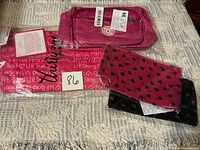 Overview of all four new bags and pouches on surface