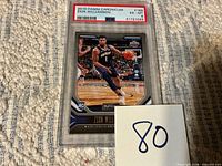 Front view of PSA-graded Zion Williamson rookie card in holder