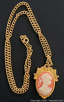 Entire necklace laid out showing chain and pendant
