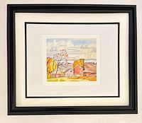 Framed lithograph full view