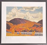 Full view of lithograph showing image, margins, initials and numbering