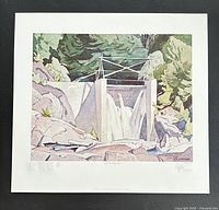 Full view of lithograph on white background showing margins and signature