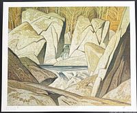 Full view of lithograph with white border showing complete artwork