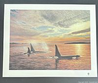 Full view of unframed lithograph with border