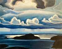 Front view of textured lithograph showing full artwork